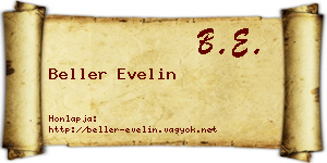Beller Evelin névjegykártya
